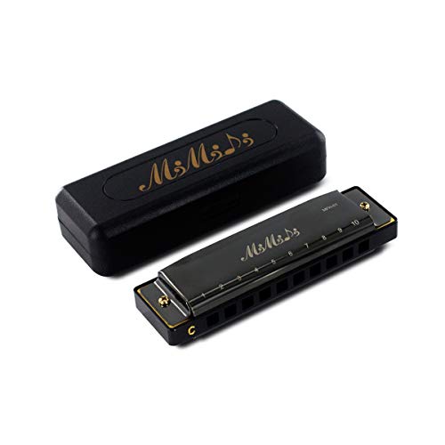 MIMIDI Diatonic Harmonica 10 Holes|Key of C|Harmonica Beginner|Harmonica with Case|Harmonica For Kid and Adult