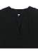 Face N Face Women's Summer V Neck Solid Loose Casual Cuffed Long Sleeve Blouses X-Large Black