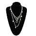 Gold Layered Necklace Pendant for Women Boho Multilayer Chain Beads Leaf Disc Charm Costume Jewelry Sets 4Pcs E600G-
