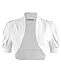 Ollie Arnes Women Basic Short Sleeve Versatile Bolero Shrug Cardign Junior Plus 41 WHITE L
