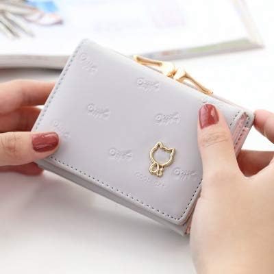 Amazon Co Jp Landream ミニ財布 女性 ショートパラグラフ シンプル 学生 折りたたみ 韓国バージョン 個性的 かわいい 小さい フレッシュ 多機能 色 ライトグレー レディース 財布 Landream ホーム キッチン