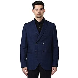 Park Avenue Full Sleeve Peak Lapel Dark Blue Suits