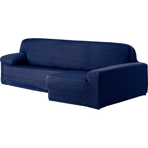 ECOMMERC3 | Chaise Longue Sofa Cover Long Right Arm Elastic Jacquard – Blue Chaise Longue Sofa Cover Universal Fit with Gripping Foams and Non-Slip Rubbers