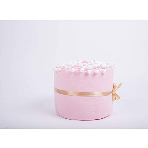 LOAOL Baby Crib Bumper Pads with Pom Pom Breathable Washable Padded Crib Liner Nursery Toddler Decor (Pink)