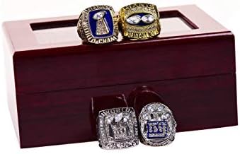 New York Giants 1986 1990 2007 2011 XXI XXV XLII XLVI Supper Bowl Championship Rings Display Box Full Set Replica (with box)