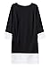 Joeoy Women's Black Colorblock 3/4 Sleeve Crew Neck Shift Dress-XL