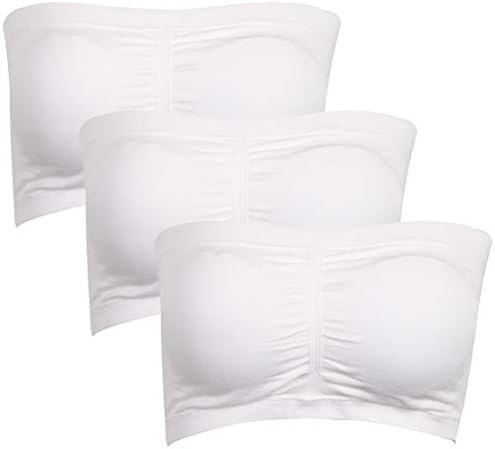 Soar Sports Women's Seamless Bandeau Crop Tube Top Bra Strapless Padded Bra 1/3/6 Pack
