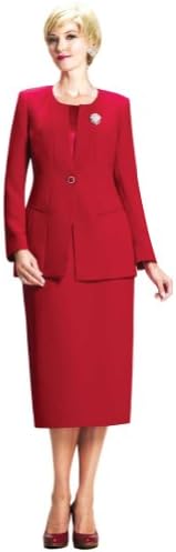 Moshita Couture Women's Business Skirt Suit 6400 16 Red