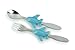 KidsFunwares Airplane PP Dinnerware (Jet Plane), Time Meal Set, Portion Control Divided Plate, with Fork and Spoon for Kids