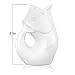 White Matte Gurgle Pot | Large Water Pitcher or Flower Vase | White Serving Ware for Parties | Indoor & Outdoor Serveware | Centerpiece for Dining Room & Coffee Tables | Wedding & Housewarming Gift