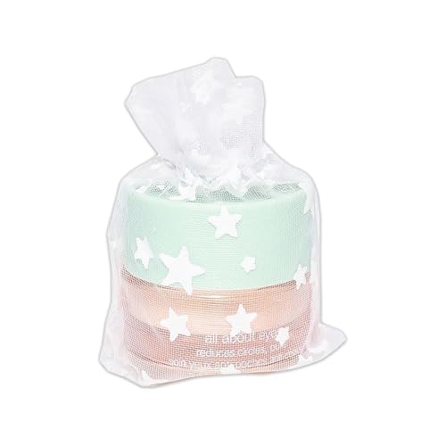 TheDisplayGuys 100-Pack 2" x 2-3/4" Sheer Organza Gift Bags with Drawstring (X-Small) - Metallic Stars (White/White) - for Wedding Party Favors, Jewelry, Candy, Treats Mesh Pouch
