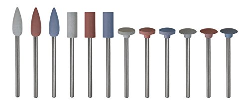 12 Pieces of Assorted Grit Silicone Polishers Jewelry Making Mounted Rotary Polishing Tool Set