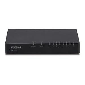 BUFFALO Giga対応 プラスチック筐体 AC電源 8ポート ブラック スイッチングハブ ローコスト版 LSW5-GT-8EPL/BK