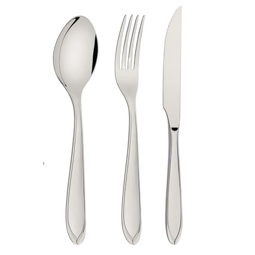 Faqueiro Aço Inox com Faca para Churrasco com 36 Peças Tramontina Laguna Prata