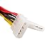 Computer Molex 4 Pin Power Supply to 3 Port Molex IDE Y Splitter Cable 2 Pack
