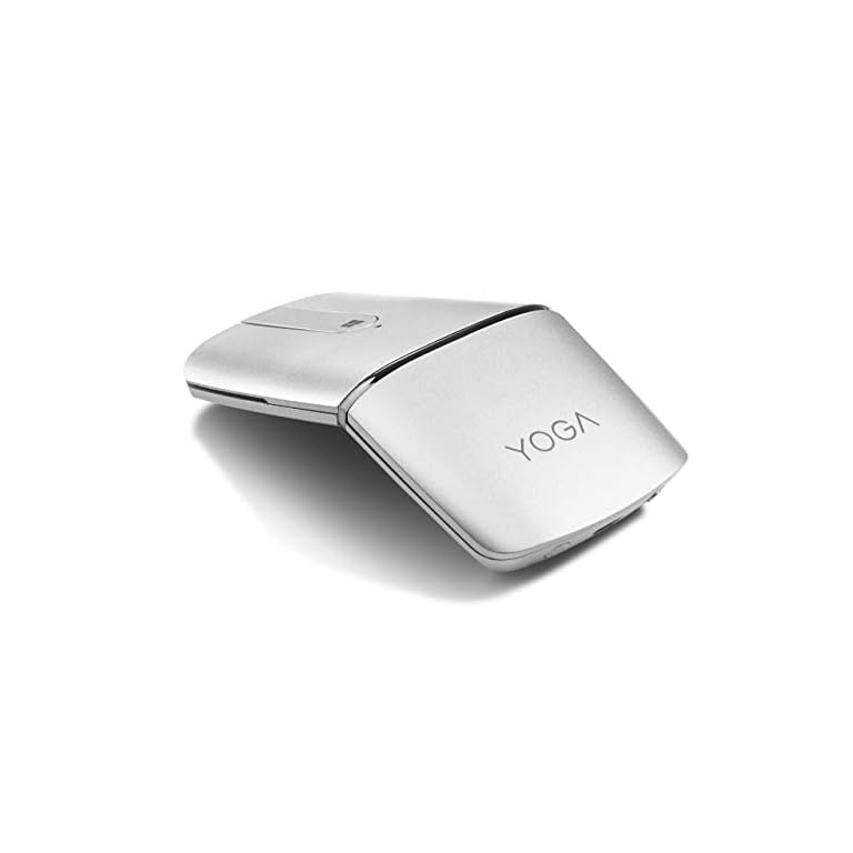 Lenovo Yoga Mouse, Silver, Ultra Slim 13.5mm, 180 Degree rotatable Hinge, 2.4G or Bluetooth 4.0 Wireless Connection…