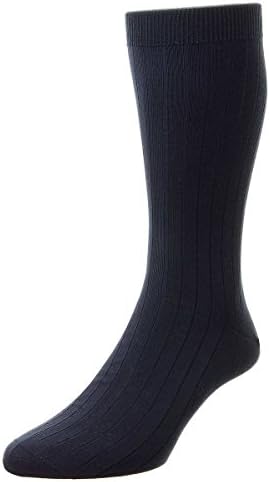 Pantherella Mens Pembrey Sea Island Cotton Socks - Navy