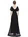 Ever-Pretty Long Short Sleeve Chiffon Dresses Gowns for Party 8US Black