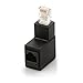 J&D Ethernet Adapter, Ethernet RJ45 / 8P8C Male to Female Right Angle Adapter (270 Degree) Support Cat6 / Cat5e / Cat5 Standard LAN Cable