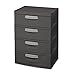 Sterilite 01743V01 4 Drawer Unit, Flat Gray with Black Handles & Drawer Interiors, 1-Pack