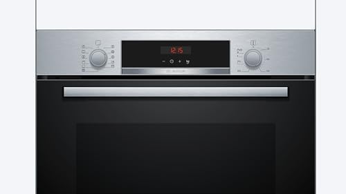 Bosch - forno multifunções pirolítico, série 4, 60 cm. largo, assistente de limpeza, aço, hba574es3