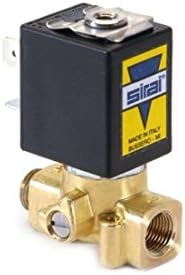 Sirai L172VS021B12AF2 316 Stainless Steel Body Direct Acting Subminiature Solenoid Valve, 1/8" Pipe Size, 2-Way Normally Closed, Fluorocarbon Elastomer Sealing, 1/16" Orifice, B12A DIN Coil, 0.08 Cv F