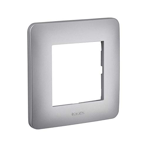 Electric Plate - Switch for Socket - Electrical Switch Socket - Plastic Plate - wall Socket - Socket with Switch - Casual Range - Single Plate - Debflex | Silver Debflex