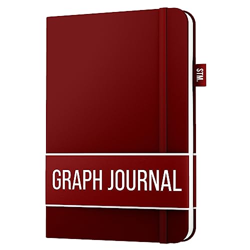 Scribbles That Matter Graph paper Notebook for writing | 150 pages A5 Squared notebook, 120gsm Thick Paper with Sticky Notes, pen holder, band, (V) leather hard cover graph notebook, 5.75x8.2 inches