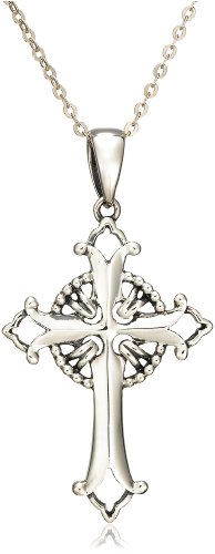 Sterling Silver Celtic Cross Pendant Necklace , 18.5"