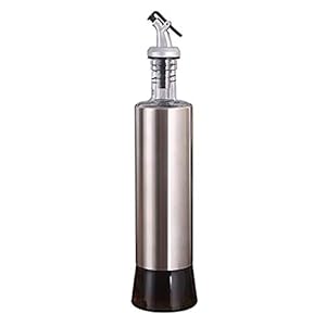 ZHZHZ Olive Oil Dispenser fles, glas Stainless Steel Oil Vinegar Dispenser schenktuiten Sojasaus Container for Kitchen…