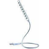 Daffodil ULT05 USB LED Light - 8 Super Bright LED Reading Lamp - No Batteries Needed - PC & Mac Compatible (Silver)
