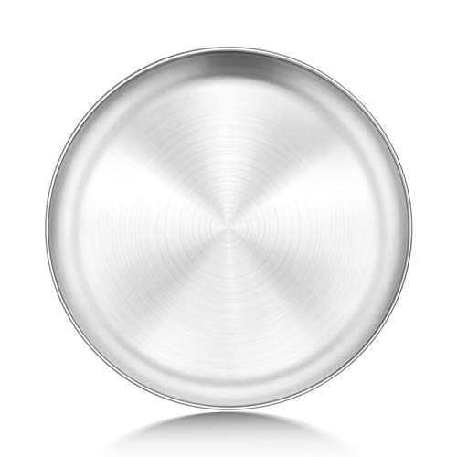 P&P CHEF Pizza Pan Bakeware for Home Kitchen, Stainless Steel Pizza Tray for Baking Pizza, Healthy & Reusable & Easy Clean, Oven & Freezer Safe, 10 Inch & Silver