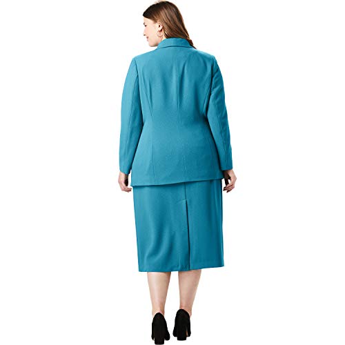 Jessica London Women's Plus Size Single-Breasted Skirt Suit - Navy, 26