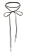 Punk Gothic Long Chain Necklaces Tassel Tattoo Choker Tube on the Ends (Brown+silver)