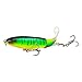 MINGZE 5-Pack Whopper Plopper Bass Lure 0.46oz/3.94 inch Artificial Hard Bait Topwater Floating Fishing Lures