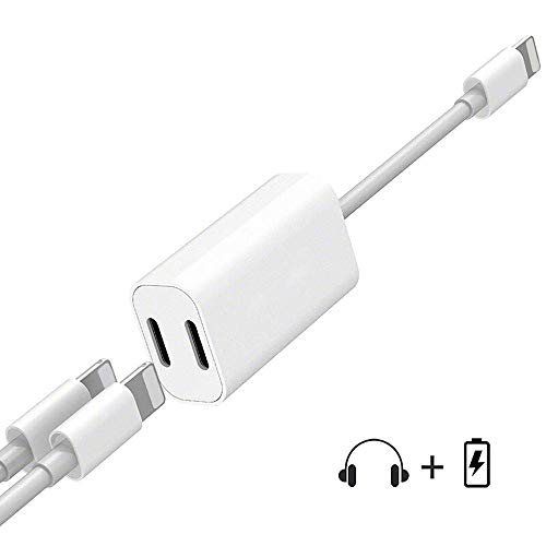 [Apple MFi Certified] iPhone Cell Phone Accessories Car Chargers, Dual Lightning Jack Audio & Charging Dongle Power Adapters, Compatible iPhone 11 Pro/XS/X/8/7 Support iOS 13 Music Control & Sync Data