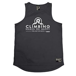 Rock Climbing Vest – Climbing Makes Me Happy – Dry Fit Performance Vest Singlet