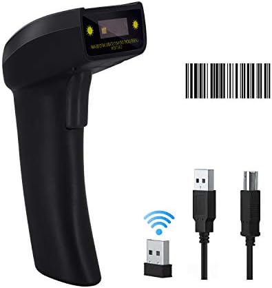 Alacrity 1D Wireless Barcode Scanner,Handheld 2.4GHz Wireless Bar Code Reader,Capture Barcodes from Mobile Phone Screen,with Vibration Function