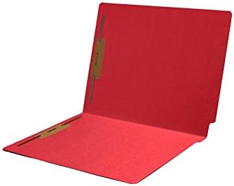 11 pt Color Folders, Full Cut Single Ply End Tab, Letter Size, Fastener Pos #1 &amp; #3, Red (Box of 50)