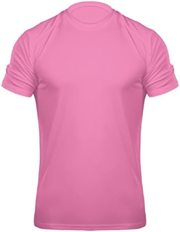 Clothes Warehouse Men's Microfiber Performance Polyester Workout Crewneck Gym T-Shirt, Bubblegum, Medium
