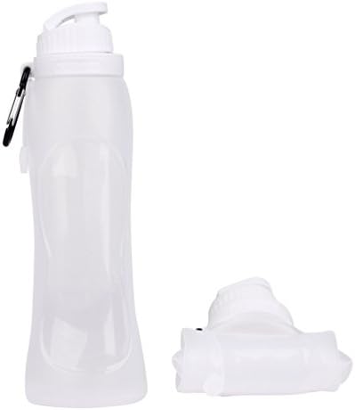 17 FL Oz. (500 ml) Collapsible Silicone Water Bottles Sports Camping Canteen - BPA Free - FDA Approved, Clear