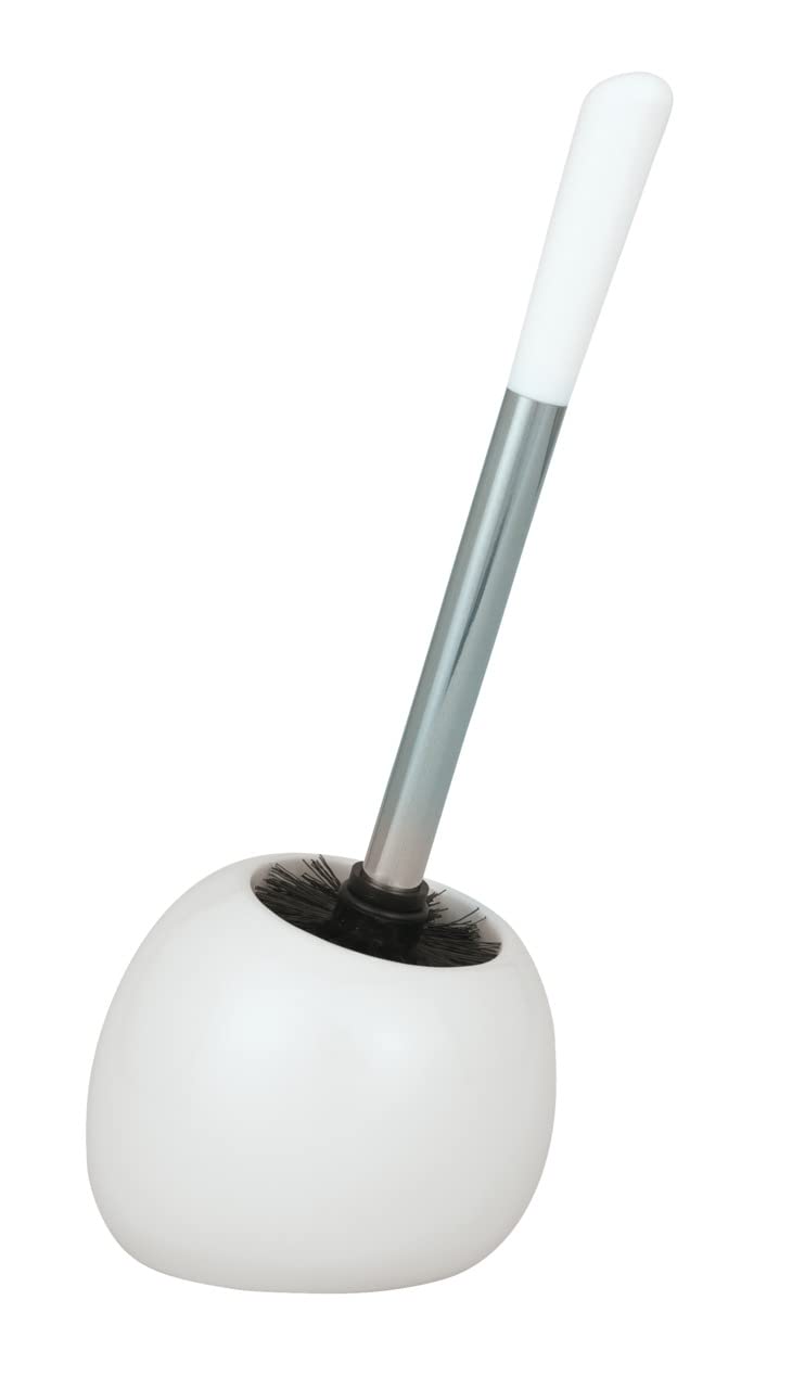 WENKO 19288100 Toilet Brush Polaris White - Toilet Brush Holder, Ceramic, 15 x 34.5 x 14.5 cm, White