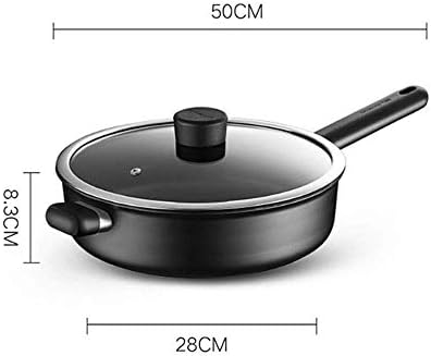 ホビー ホーム パソコン 周辺機器 B0lnlytz 中華なべ 調理鍋鍋鍋鍋ガラスカバー付き多機能フライパン ベーコンステーキと肉のグリル用特殊ノンスティックフライパン 食器洗い機とオーブン安全なブラックスタイル28cm口径フライパン 年最新海外 の キッチン用品