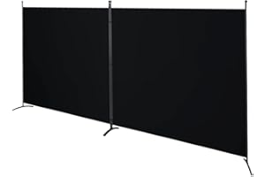 SteelAid Room Divider (Double Panel) – Folding Partition Privacy Screen for Office, Classroom, Dorm Room, Kids Room, Studio, Conference - 142" x 72" - Easy to Assemble, Freestanding & Foldable