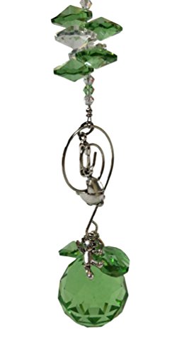 Green Nursery Suncatcher With Baby Charms in Velvet Pouch 