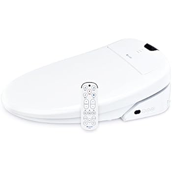 Brondell Swash 1400 Luxury Bidet Toilet Seat, Fits Round Toilets, White - Bidet - Dual Stainless-Steel Nozzles with Sterilization, Warm Air Dryer, Ambient Nightlight