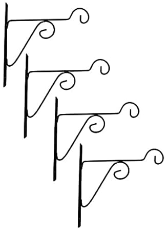 TRUPHE Metal Plant Hanger with Hanging Hooks - Wall Mounted Brackets (Pack of 4)