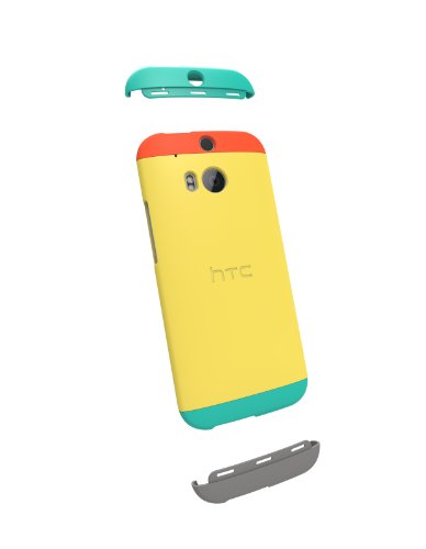 HTC Double Dip Case for HTC One (M8) - Retail Packaging - Orange/Vibrant Yellow/Teal