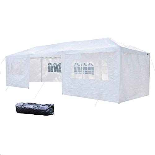 Z ZTDM 10' x30' Outdoor Canopy Tent,Party Wedding Gazebo Pavilion Patio Catering Event Dancing, Upgrade Tube Steel,w/8 Removable Sidewalls Free Stainless Stake and Nylon Ropes