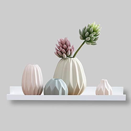 ZGZD Picture Ledge Wall Storage Shelf Display Floating Shelves for Home Decor, 4-inch Deep (24 Inch, White)